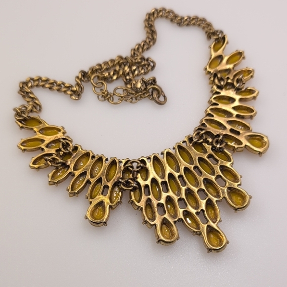 J. Crew Gold Necklace with Yellow Geometric Design - Picture 4 of 5